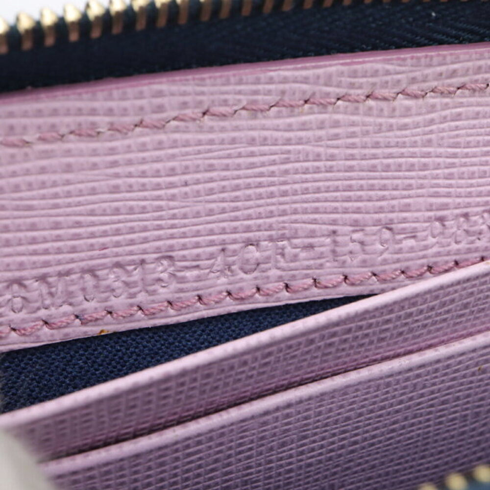 Fendi Monster Wallet Leather Navy Blue Pink - Picture 5 of 7